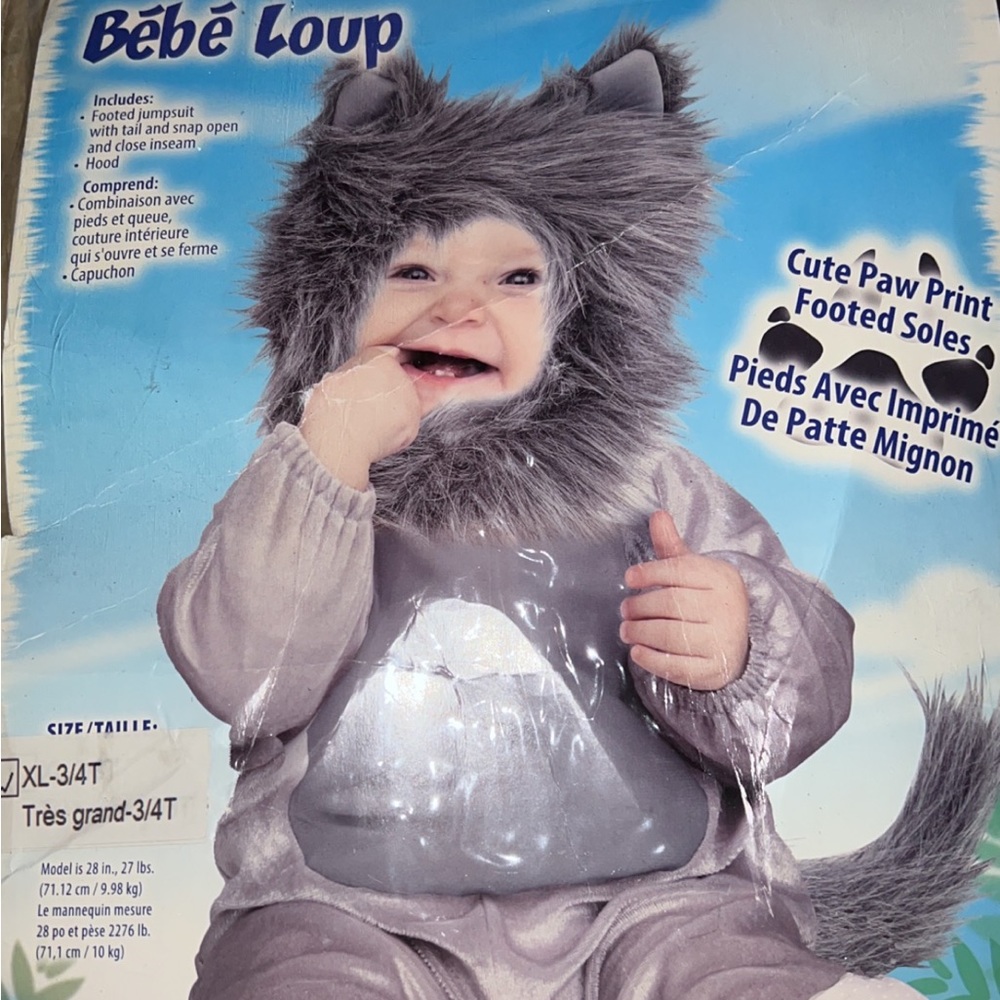 Cute wolf toddler Halloween costume 3t/4t